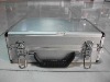 silver aluminum tool case with handle