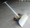 snow pusher with wheel