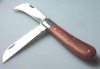 stainless steel electrician knife with wood handle