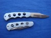 stainless steel folding knife ,pocket with 4 holes