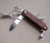 stainless steel multi knife with wood handle