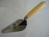 steel bricklaying trowel with wooden handle