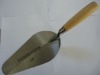 steel bricklaying trowel with wooden handle