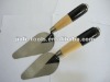 steel bricklaying trowel with wooden handle