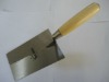 steel bricklaying trowel with wooden handle