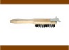 straight wood handle heavy duty brush with scraper