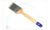 synthetic angled paint brush with wooden varnished handle