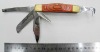 top wood handle Tri-blade foding knife