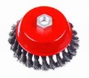 twist knot steel wire cup brush