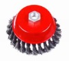 twist knot wire wheel cleaning brush