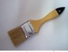 white bristle paint brush with wooden handle