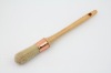 white bristle wooden handle round paint brush