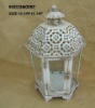 white metal garden glass lantern for candle