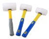 white rubber mallet with fibreglass handle hammer