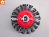 wide face wheel brush with knot wire