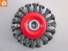 wide face wheel brush with knot wire