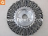 wide face wheel brush with knot wire