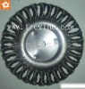 wide face wheel brush with knot wire