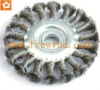 wide face wheel brush with knot wire