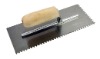 wooden handle plastering trowel