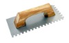 wooden handle plastering trowel with teeth