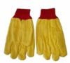 yellow corduroy working garden glove