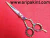 zig zag handle titanium multi color barber scissor