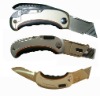 zinc alloy with soft TPR folding utility knife