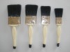 (2.5" 2'' 1.5" 1")white bicolour handle with tin-plated ferrule and pure black boiled bristle paint brush