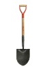 FORGED SOLID BACK, round point shovel,
