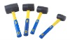 Good quality black rubber mallet hammer with fibreglass handle