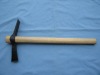Steel Pick Mattock Pickaxe head with wooden handle