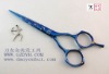 blue clour hair scissor
