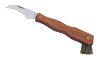 folding brush mushroom knife / wood handle mushroom knife / mushroom knife with foldable brush
