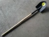 long soft wooden handle with black painted shovel head garden shovel