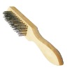 steel wire brush with wooden handle