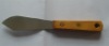 wooden handle clip point scraper